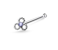 Floral Knot Silver Bone Nose Stud NSKD-677st